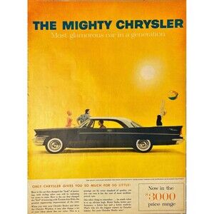 The Mighty Chrysler "So Much for So Little" Vintage Print Ad 1957